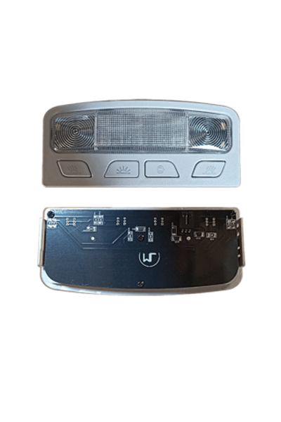 Плафон освещения салона Lada Priora LED серый, с подсветкой кнопок разъем МАЛЕНЬКИЙ DD2