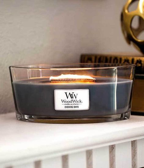 Вечерний оникс, ароматическая свеча эллипс, WoodWick