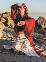 Кимоно-топ с широкими рукавами (красный)