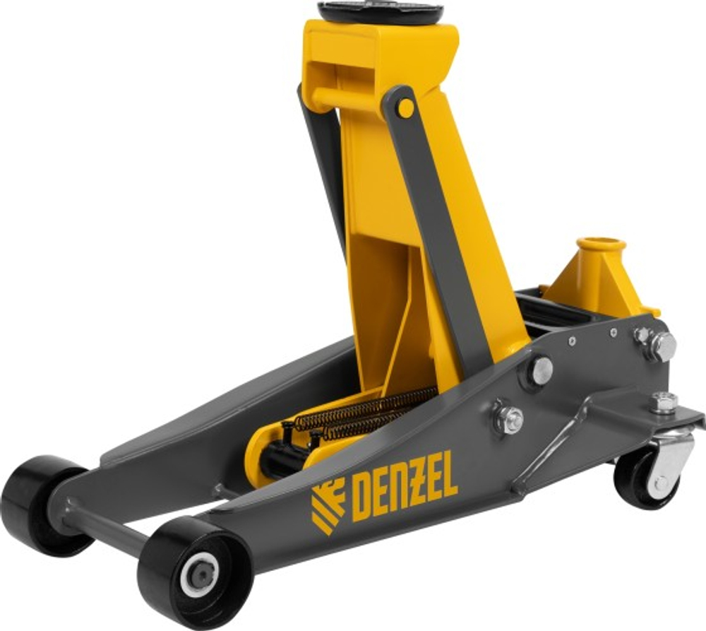 Домкрат подкатной Denzel 51260 гидравлический 3 т, 125-470 мм, быстрый подъем