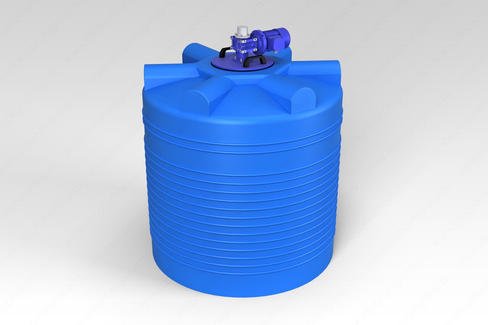 Емкость пищевая в обрешетке ЭкоПром ЭВЛ с лопастной мешалкой 1000 л. вертикальная (116x116x140см;синий) - арт.555713