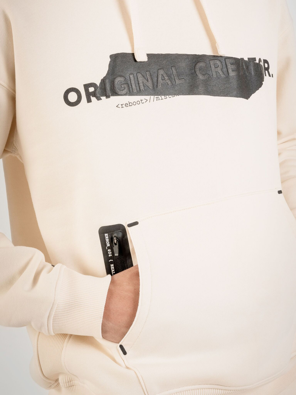 Худи мужское ORIGINAL CREATOR ERROR_404 HOODIE, Молочный