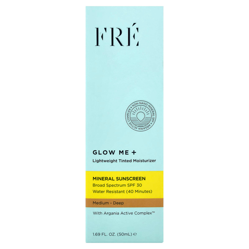 Fre, Glow Me+, увлажняющий крем с легким оттенком, SPF 30, средний и насыщенный, 50 мл (1,69 жидк. унции)