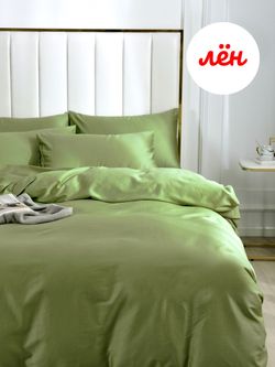 Простынь Сказка "Green" 150х215 см , лён