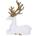 Фигурка новогодняя «Северный олень» 19.5*8*25 см, Белый/золото