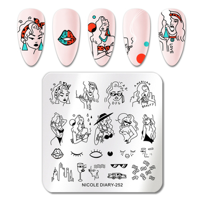 Nicole Diary, Пластина для стемпинга 6*6 см 52065 ND-252, 1 шт