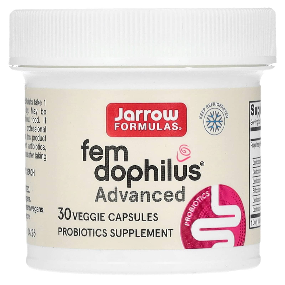 Jarrow Formulas, Vegan Fem Dophilus Advanced, 10 млрд КОЕ (104 мг), 30 растительных капсул