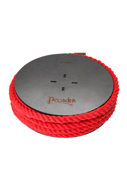 Веревка для шибари Pecado BDSM, на катушке, хлопок, красная, 10 м