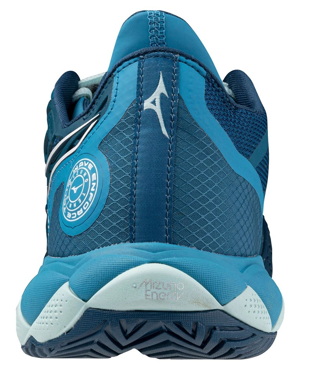 Мужские кроссовки теннисные Mizuno Wave Enforce Tour AC - moroccan blue/white/blue