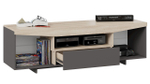 Тумба под телевизор напольная Дуб Сонома/Графит Серый 160х45х48 см