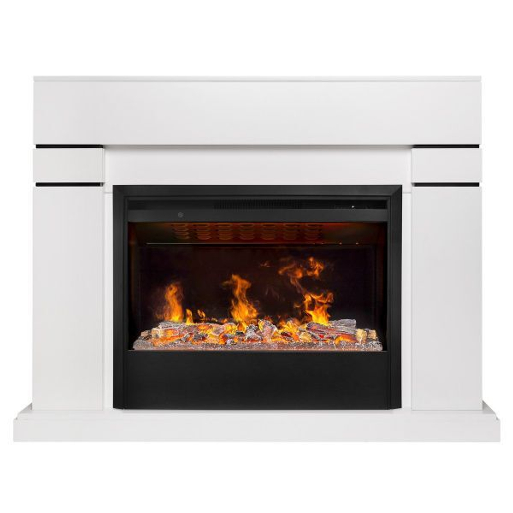 Электрокамин RealFlame Lindelse 26 WT белый с очагом 3D Helios 26 SBG