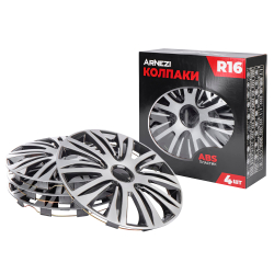 Колпаки R16 Galaxy 4шт (серебристо-черные) ABS-пластик ARNEZI A0702026