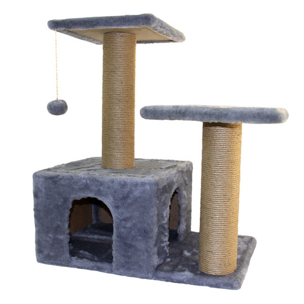 Игровой комплекс для кошек двухуровневый, 580*370*690мм