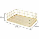 Органайзер корзинка для косметики и мелочей металлическая MONTE VITA, 242х162х63 мм, золото, 272481