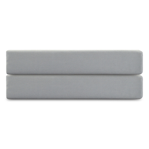 Простыня на резинке из премиального сатина светло-серого цвета из коллекции essential,  180х200х30 с