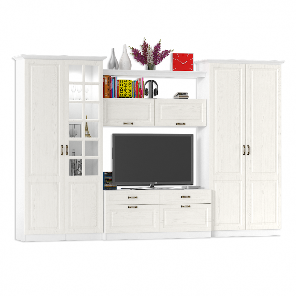 Стенка Ливерпуль 6 Белый/Ясень ваниль