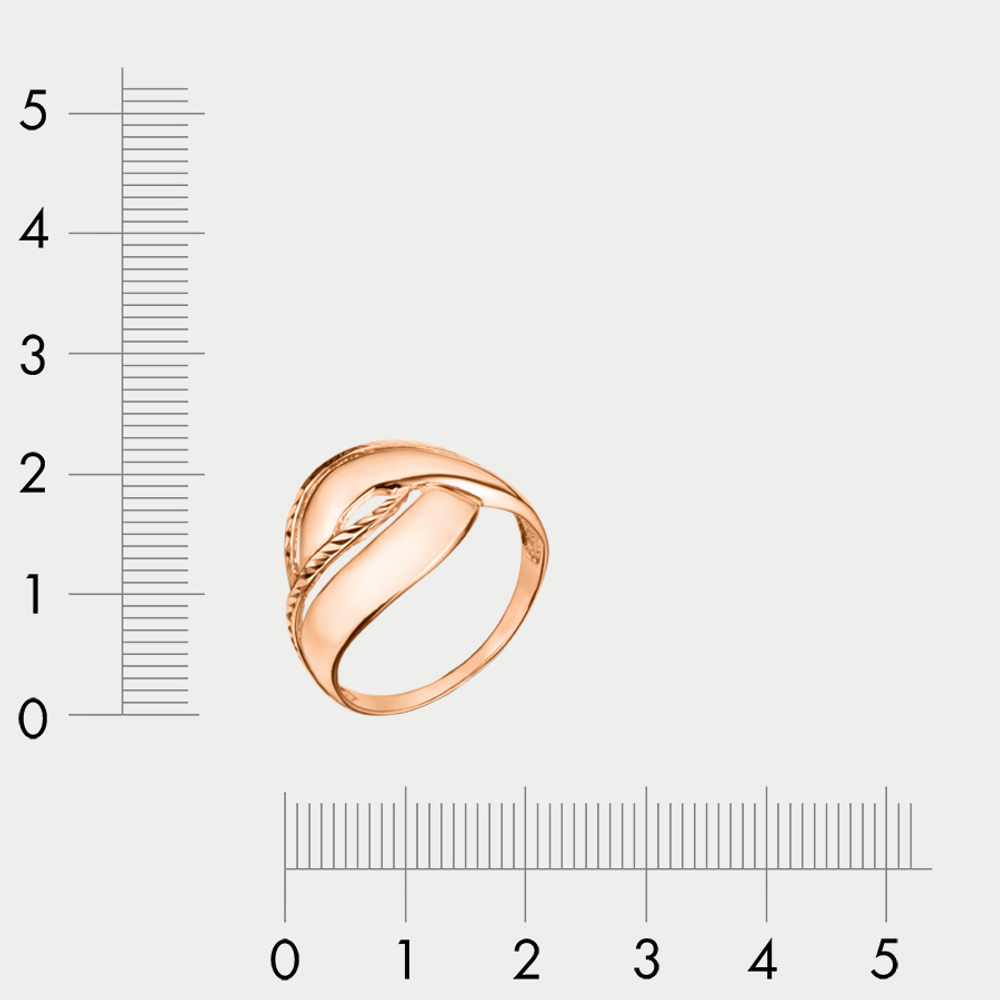 Кольцо женское из красного золота 585 пробы без вставок (арт. К-2660)