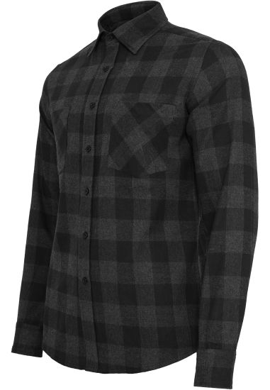 Рубашка URBAN CLASSICS Checked Flanell Shirt (Разноцветный (Black/Charcoal)