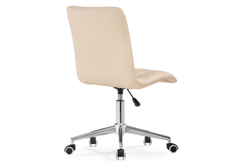 Компьютерное кресло Квадро экокожа бежевая / хром