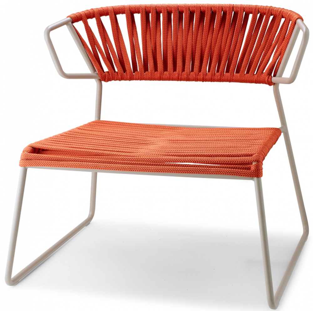Кресло лаунж плетеное Scab Design Lisa Lounge Filo, тортора, оранжевый