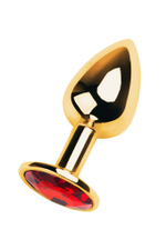 Анальная втулка с кристаллом Small Gold красный 7 см