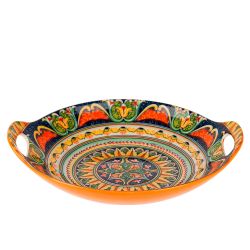 Блюдо с ручками "Arabesque" (оранжевый) 22,5х20см (min9) (транспортная упаковка)