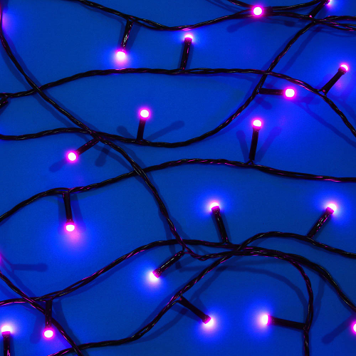 СНОУ БУМ Гирлянда эл. вьюн 30м, 300LED, розовый, 8 режимов, ПВХ черный, 220В