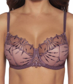 Бюстгальтер plus size на косточках с изысканной вышивкой (Размер: 75K) (Цвет: кофейный)