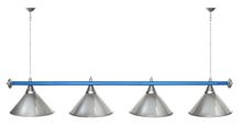 Лампа STARTBILLIARDS 4 пл. (плафоны хром,штанга зеленая,фурнитура золото)
