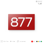 Номер на дверь 877, табличка на дверь для офиса, квартиры, кабинета, аудитории, склада, красная 120х70 мм, Айдентика Технолоджи