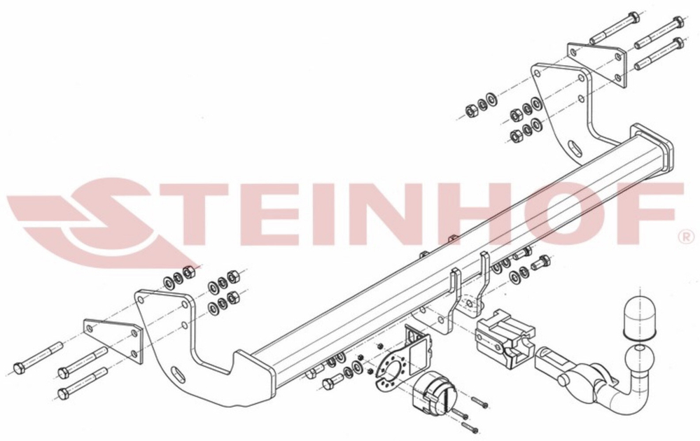 Фаркоп Steinhof M-239 для Mercedes V-Class w447 2014-, Vito w447 2014-(паспорт и сертификат в комплекте)(без электрики)