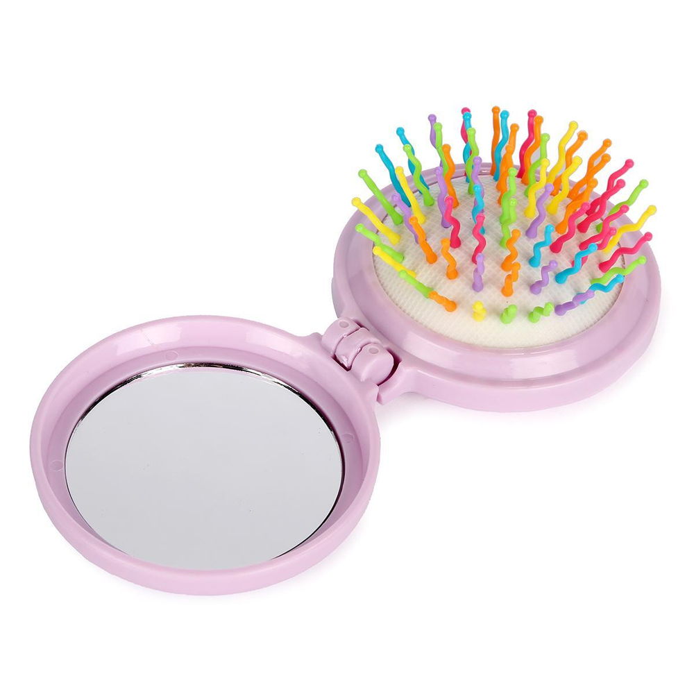 Расческа массажная детская складная "Карамель", клубника, цвет сиреневый, d-6см (Huangyan Shunchang)