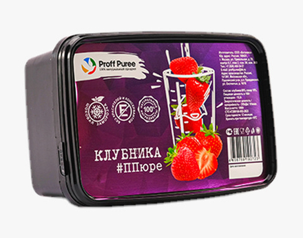 Пюре Клубника замороженное 1 кг Proff Puree