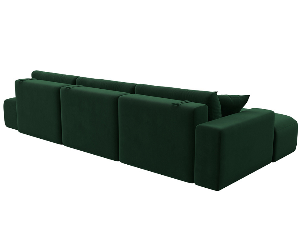 Диван угловой Лига-036 НПБ Модерн Лонг левый угол ВЕЛЮР Зеленый