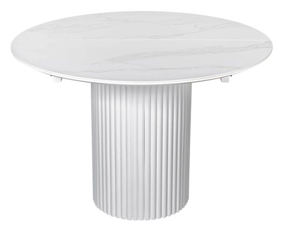 Стол DUBAI 110 (+32) белая керамика матовая / белая опора