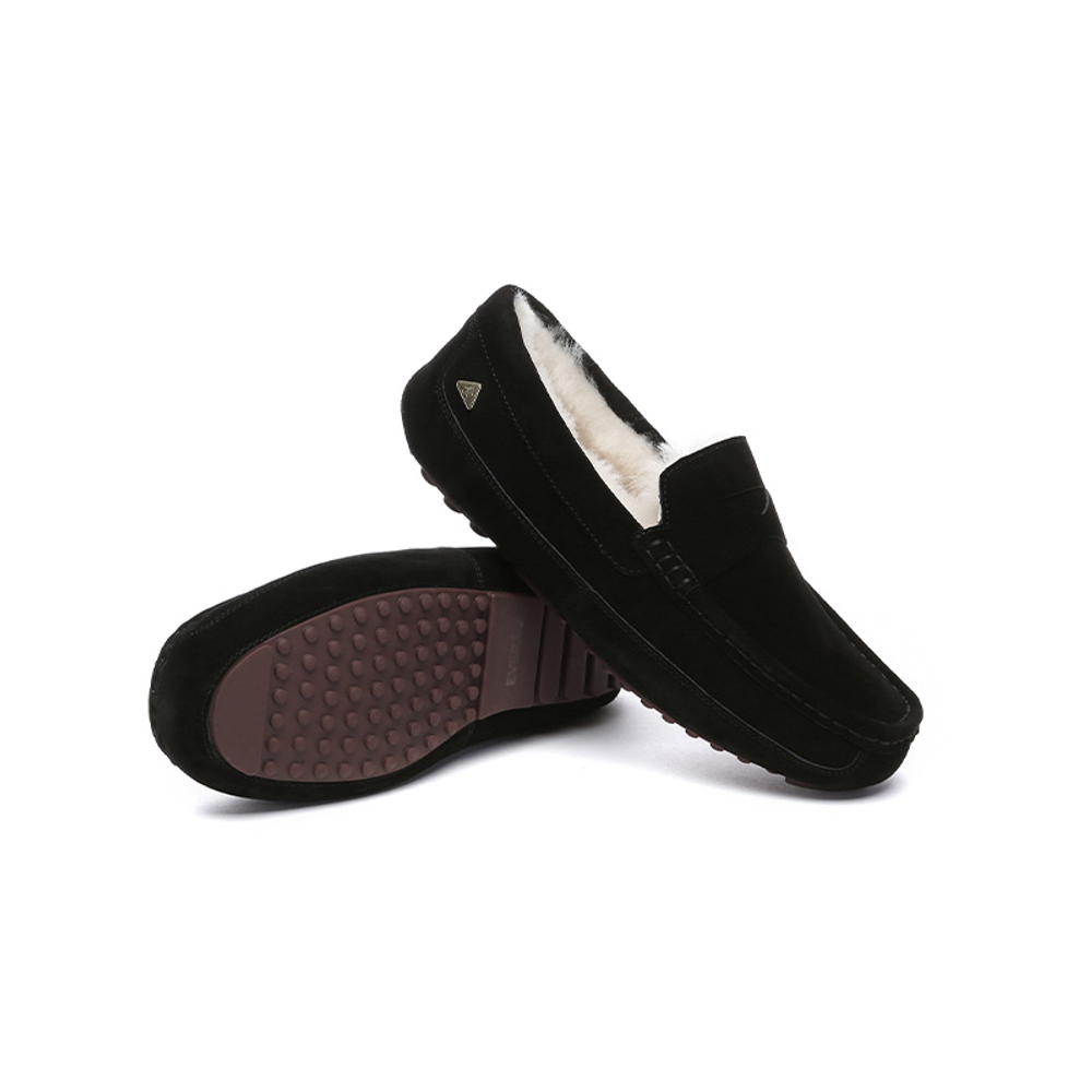 EVERAU Gommino Loafers Men"s Black/Brown Gray