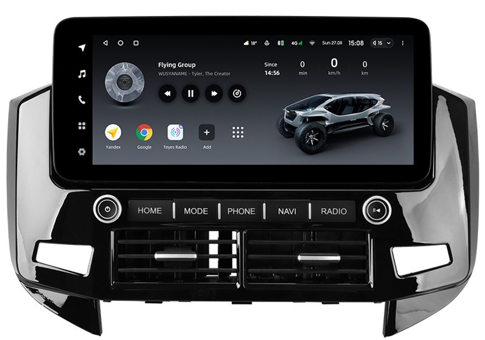 Магнитола Mitsubishi Pajero 4 2011-2022 (штатная камера) - Teyes LUX ONE ROUND монитор 12.3", Android 10, CarPlay, 4G SIM-слот