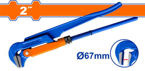 Ключ трубный рычажный 90° 67 мм (10) WADFOW WPW2102