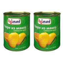 Пюре манго с добавлением сахара Rasanand Kesar Mango Pulp 850 г, 2 шт