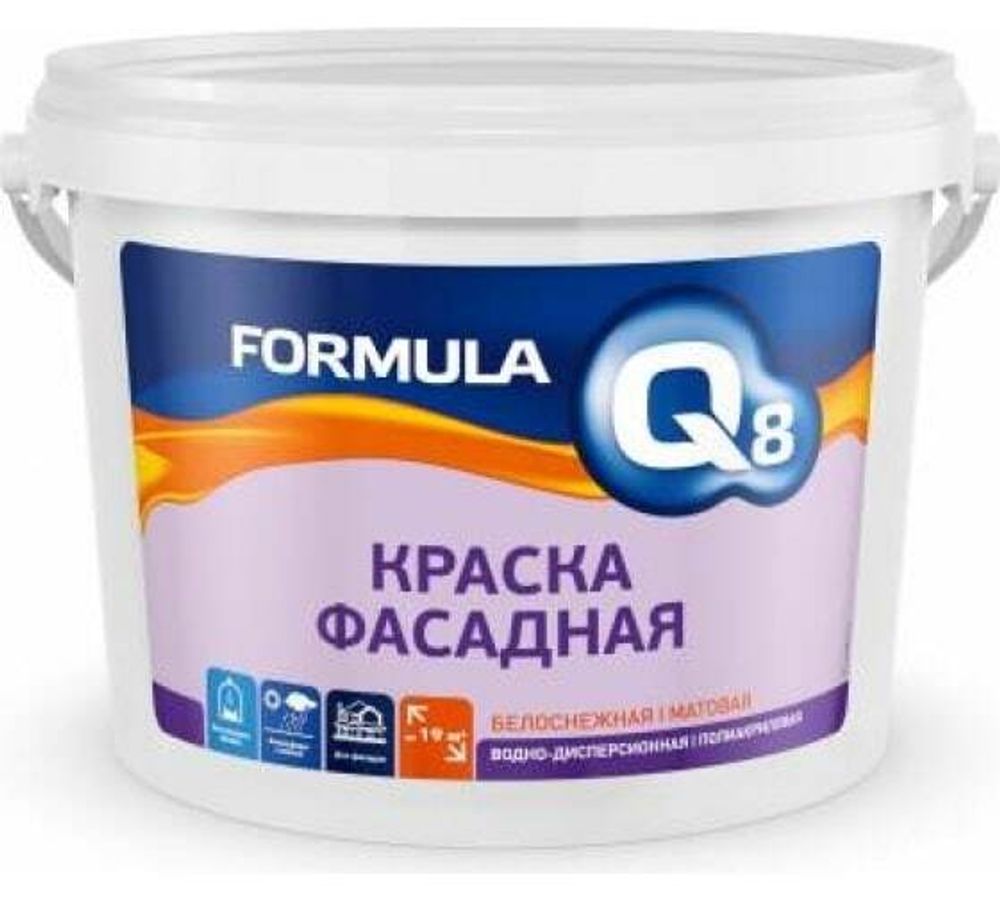 Краска В/Д 1,5кг фасадная Формула Q8