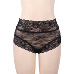 Трусики на высокой посадке с завязками, черные, 3XL-4XL