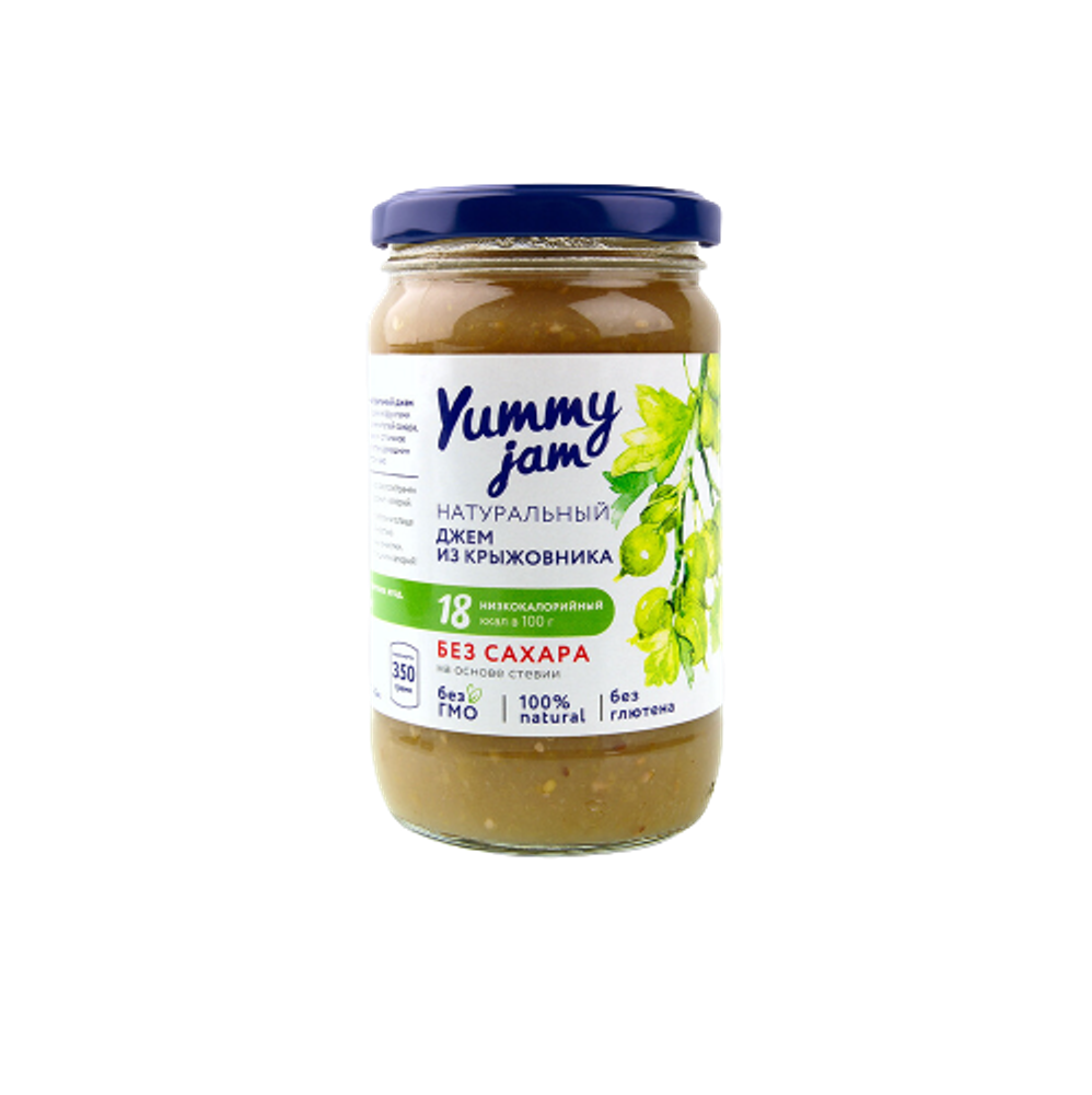 Фруктовый джем низкокалорийный без сахара Yummy Jam, крыжовник, 350гр