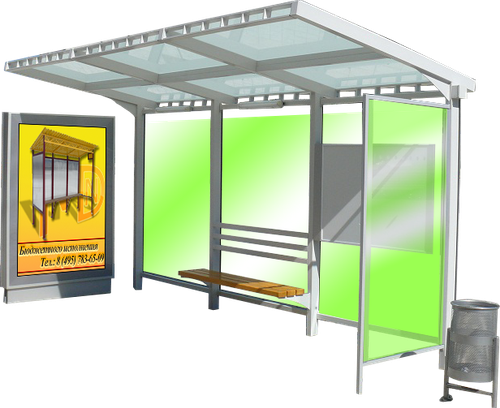 Остановочный павильон А-20 каленое стекло