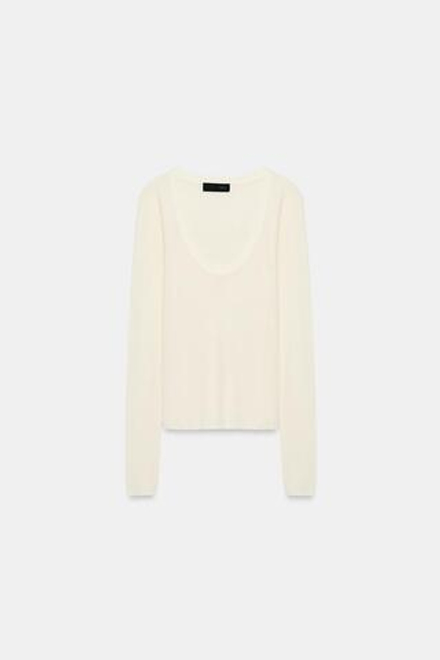 ZARA ТОП ИЗ ТОНЧАЙШЕГО ТРИКОТАЖА, БЕЛЫЙ