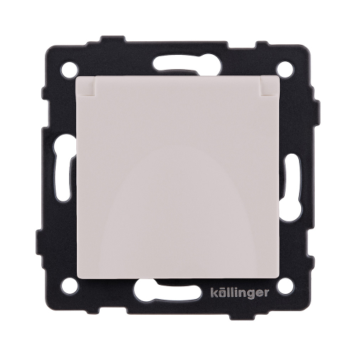 Розетка штепсельная SCHUKO 16A/250 В с крышкой, кашемир матовый Kollinger REA-006CM для Aspekt, Eleganz, Reflex