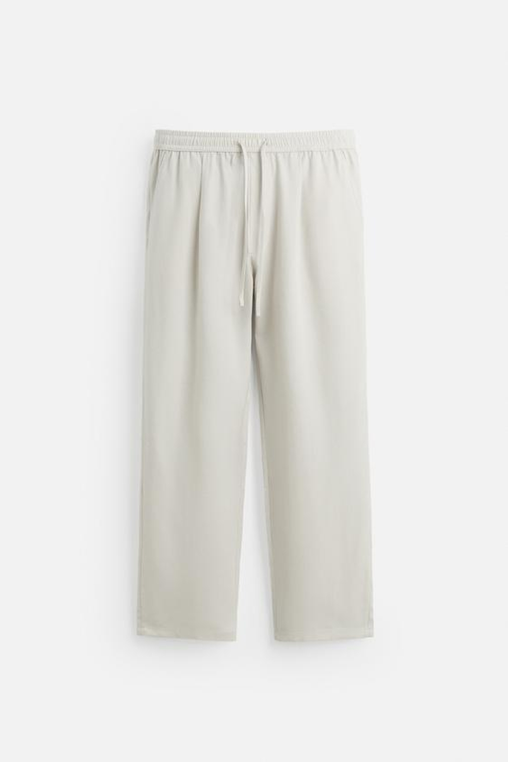 ZARA СТРУЯЩИЕСЯ БРЮКИ СВОБОДНОГО КРОЯ, ЦВЕТ ЛЬДА