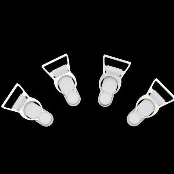 Застежки для чулок белые 20 мм (4 шт), Греция