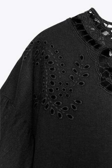 ZARA ПЛАТЬЕ МИДИ С ВЫШИВКОЙ — ZW COLLECTION, ЧЕРНЫЙ