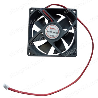 Вентилятор 80х80х25 DC 18V, 2 pin для индукционных плит