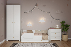 Шкаф для одежды Джастин 13.239, Белый шагрень